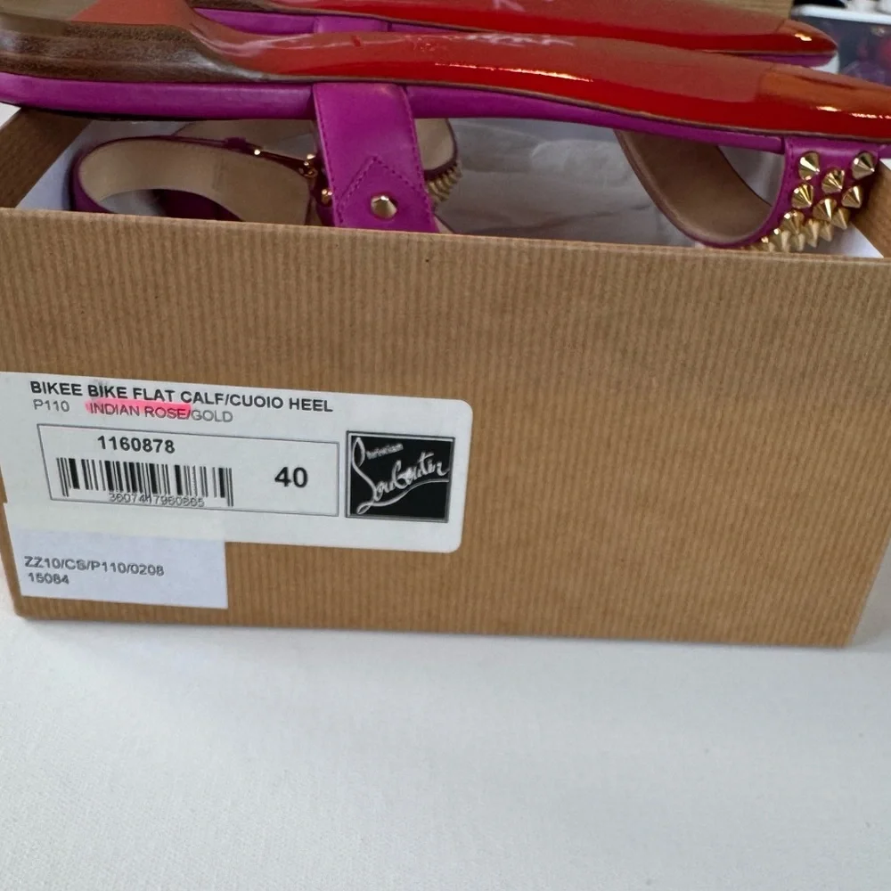 Christian Louboutin Indian Rose Sandals with Gold Accents - Picture 3 of 3